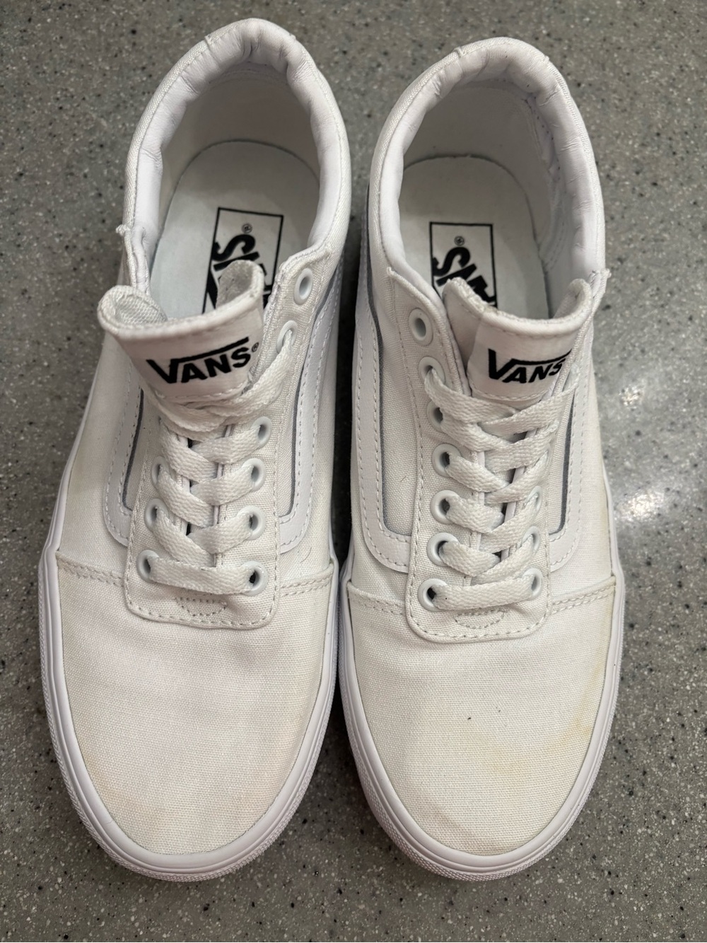 Vans White Low-Top Canvas Sneakers